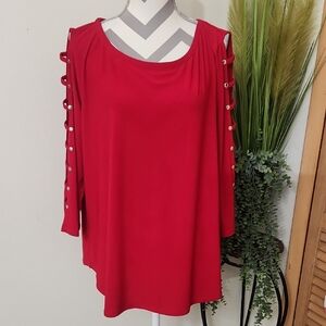 Love Scarlett Women's Blouse with Button Details And Ladder Style Sleeves